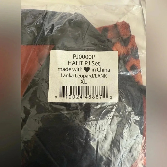 We Are Hah HAHT ECO PJ Set Lanka Leopard Satin Pajamas Unisex NWT $248 - XL - Picture 4 of 10